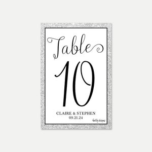 Silver Glitter Black Elegant Wedding Table Numbers Template-DIY Table Number for a Wedding,Editable Printable Table Numbers,Digital Download