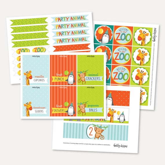 Zoo Party Ideas Zoo Favors Zoo Party Favors Place Cards Etsy
