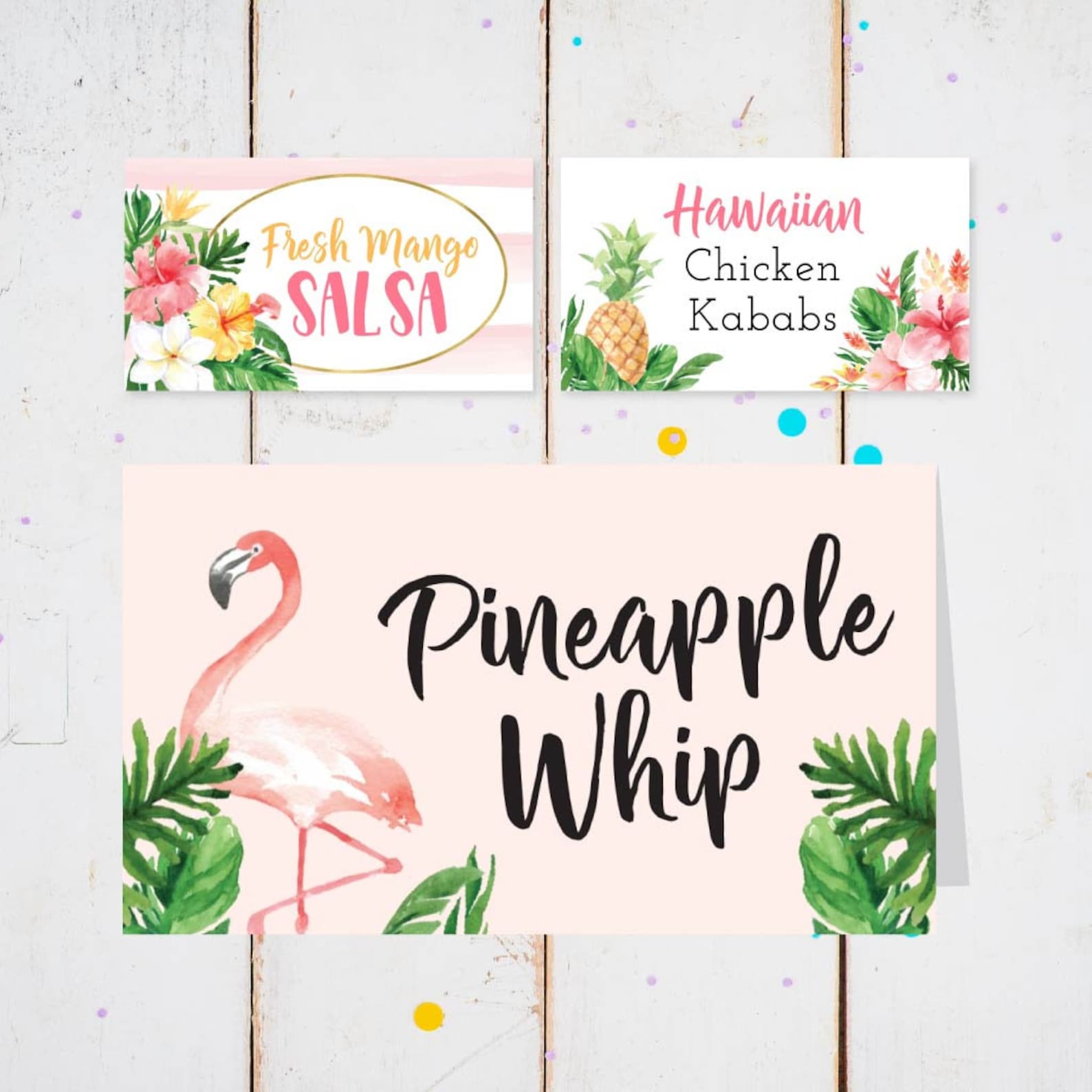 Tropical Kids Party Food Tent Cards Template Food Place - Etsy
