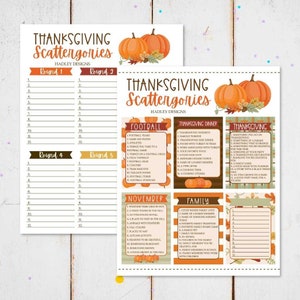 Fall Scattergories Game Template Scattergories Printable - Etsy