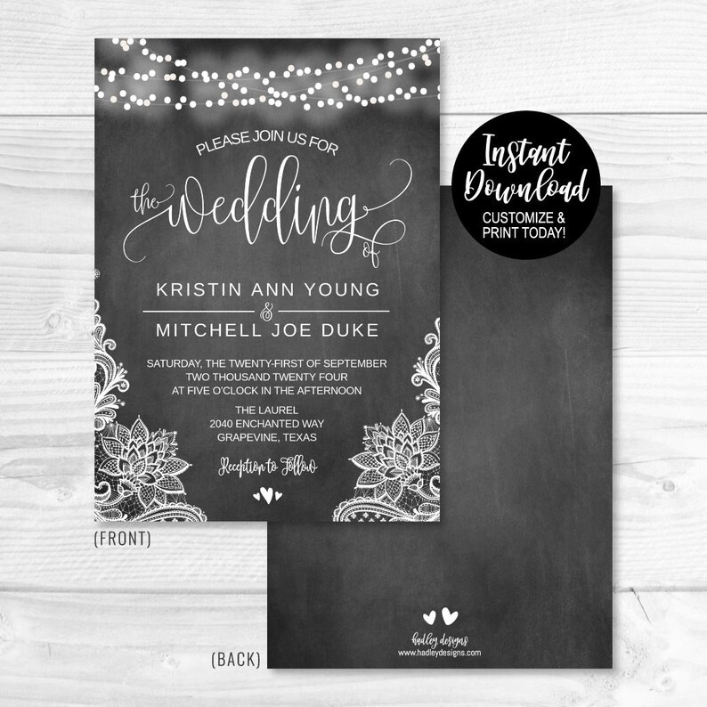 LDS Wedding Invite Template Wedding Invitation PDF DIY Etsy
