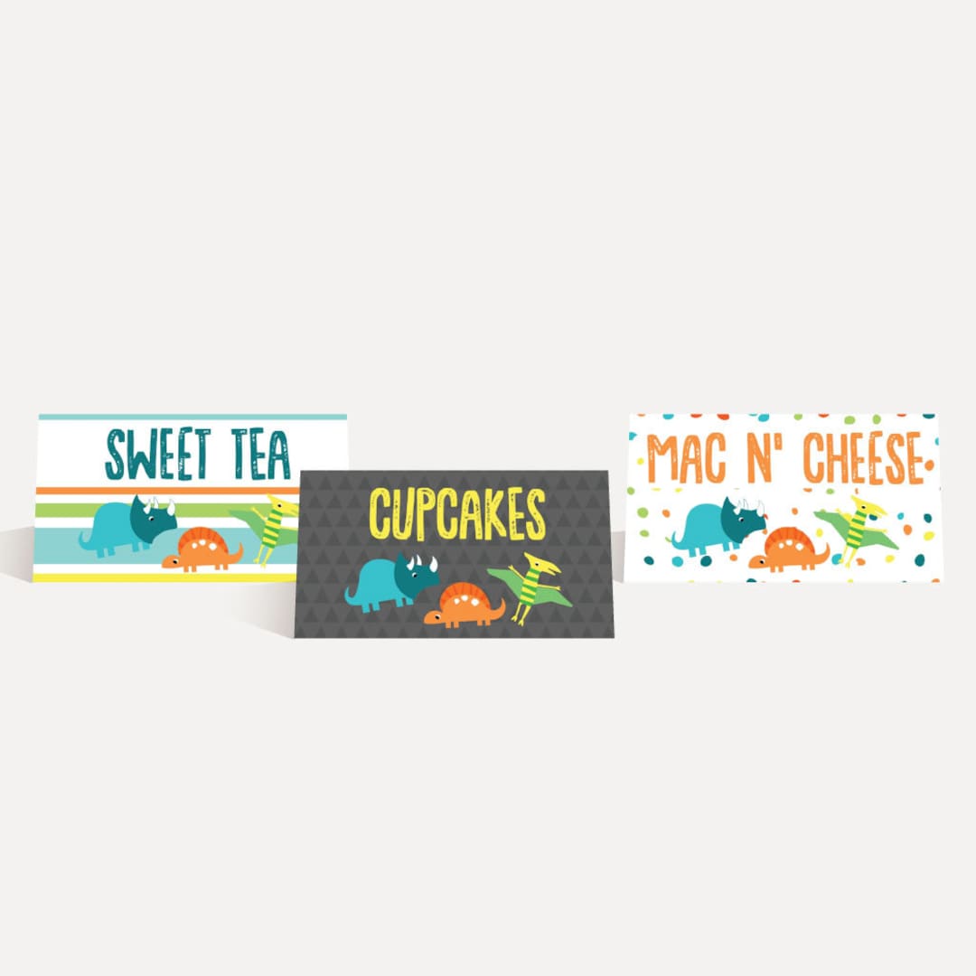 Dino Baby Shower Food Tent Cards Template Food Tent Card Etsy