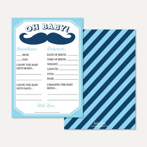 Kleiner Mann Baby-Dusche-Vorhersage-Karten-Vorlage - Andenken Baby-Dusche druckbar, Sofortiger Download-Vorhersage, Hadley Designs