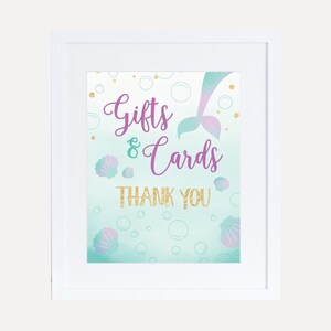 Mermaid Baby Shower Gifts Sign Template - Affordable Baby Shower Sign, Baby Shower Decorations, Baby Shower Sign Girl, Baby Boy