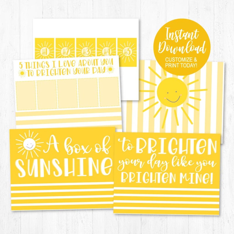 Sunshine Box Printable Etsy
