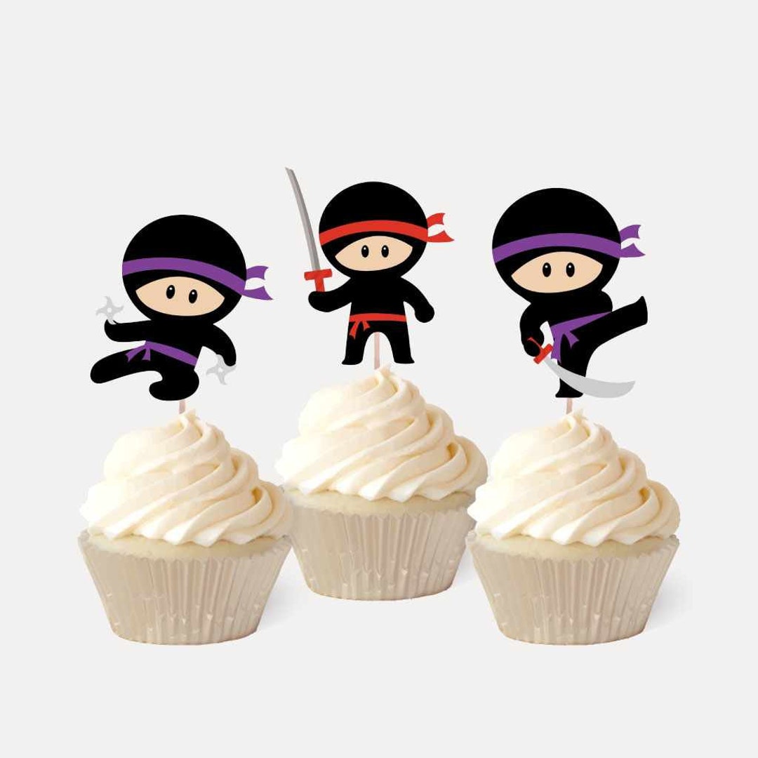 Ninja Kids Cupcake Topper Template - Name Cupcake Toppers, Printable ...