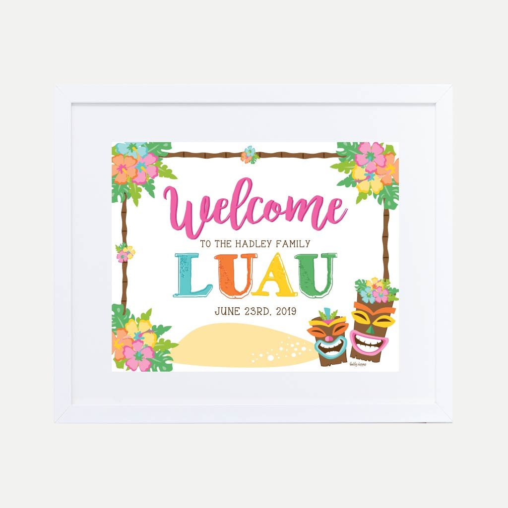 Luau Party Welcome Sign Template Luau Party Welcome Sign - Etsy