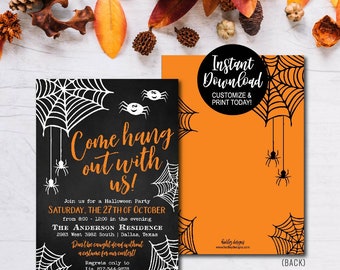 Halloween Invitation, Printable Invitation, Printable Halloween Invites, Kids Halloween Party Invitation, Custom Invitation, Scary Party