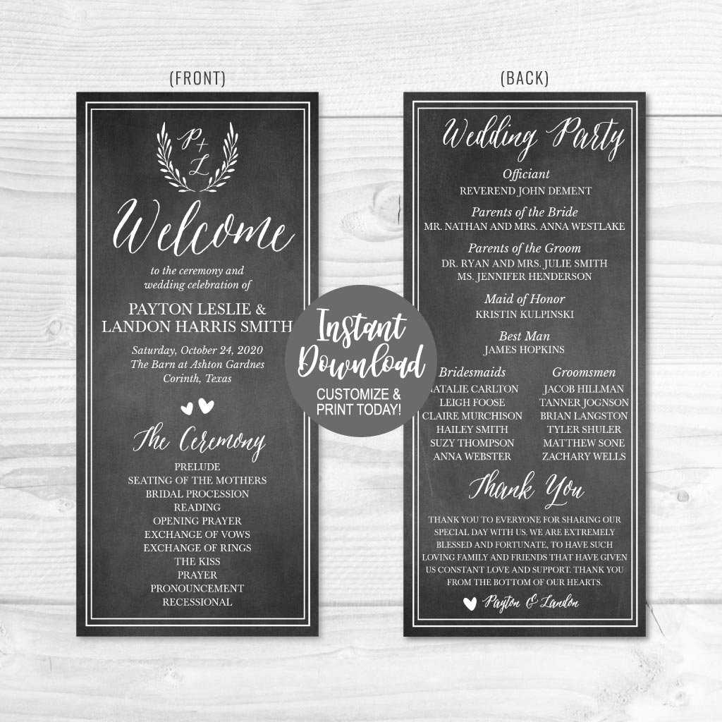 free diy wedding programs templates Printable wedding programs editable