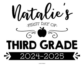 Back to School Printable, Back to School Chalk Board, First Day of School Sign Printable Editable, First Day of School Sign Chalkboard, PDF