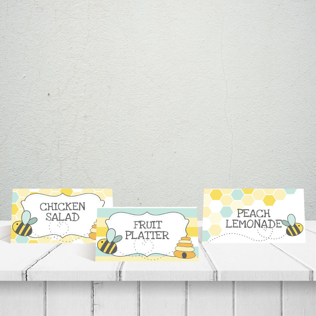 Bee Baby Shower Food Tent Cards Template Food Tent Card Etsy