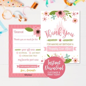 Bedankkaarten voor kinderen Vul de blanco in, Bedankkaarten voor kinderen Prinses, Bedankkaart voor kinderen, Prinses, Bedankkaart voor kinderen, Hadley Designs