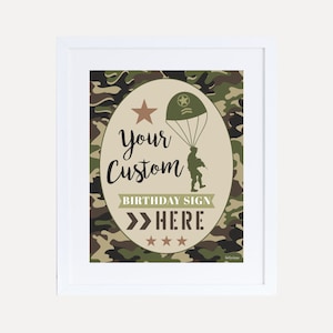 Camo Army Kids Party Custom Sign Template - Design Your Own Sign, Customizable Sign, Create Your Own Party Sign, Hadley Designs