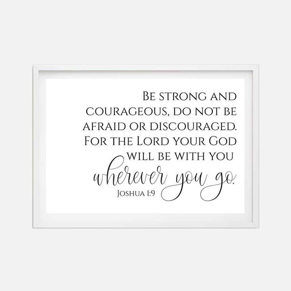 Joshua 1:9 Wall Art Template Joshua 1 9 Printable Sign | Etsy