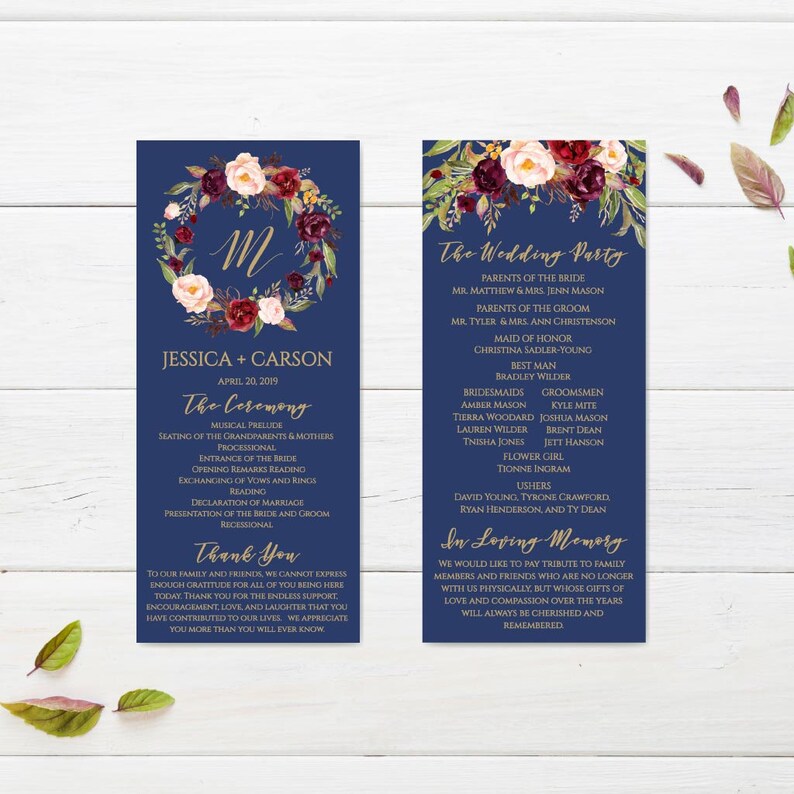 Wedding Program Thank You Messages Best Wedding Ceremony Programs Wedding Program Printables Template Wedding Programs Online Template