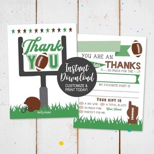 Junge Danksagungen, Junge Dankeskarten, Feld Fußball Kinder Briefpapier Jungen, Geburtstag Danke Junge, Junge Füllen Sie die leere Dankeskarte aus