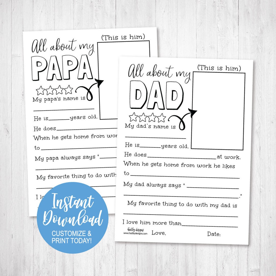 Father's Day Card, Gift for Dad, All About Daddy, Fathers Day Card ...