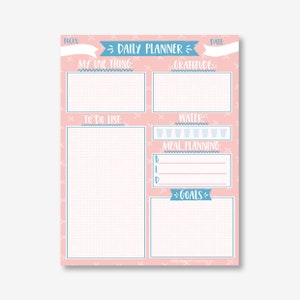 Day Planner For Kids, Daily Goal Planner, Daily Planner Printable, Wellness Journal, Success Planner, Daily Gratitude Journal Printable image 3