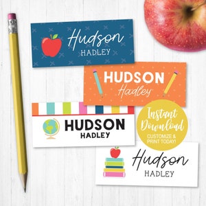 Naamlabels voor kinderen, naamlabels voor kinderopvang, schoollabels afdrukbaar, schoollabels op maat, schoollabels voor meisjes, schoollabels voor jongens