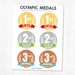 Printable Olympic Medal Templates, Gold Silver Bronze Medallions, First ...