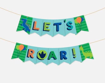 Dinosaur Kids Party Banner Template - Dinosaur Banner Birthday Printable, Dinosaur Birthday Banner Printable, Dinosaur Party Banner