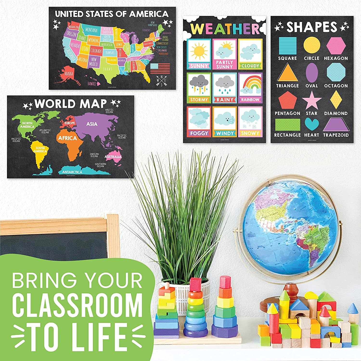 16 Colorful Kids Educational Posters for Toddlers - Pre K Learning ...