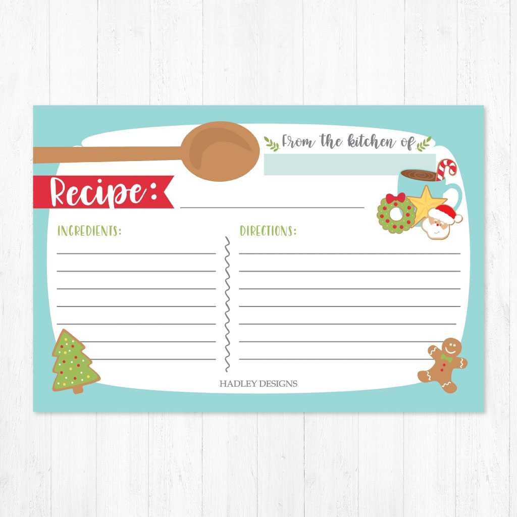 Christmas Cookie Exchange Recipe Card Template Printable - Etsy