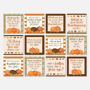 Gabbing Gobblers Conversation Starter Template -  Conversation Starter Cards, Conversation Cards, Question Cards,Dinner Cards,diy printable