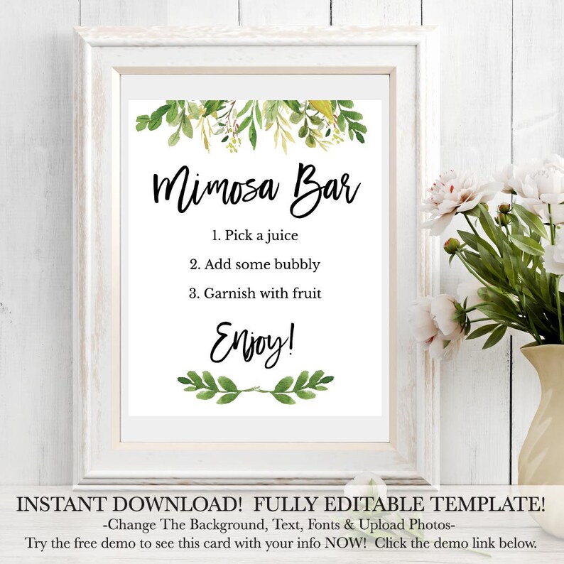 Greenery And Gold Baby Shower Mimosa Bar Sign Baby Shower Etsy Greenery And Gold Baby Shower Mimosa Bar Sign Baby Shower Etsy