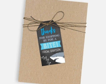 Shark Kids Party Thank You Favor Tags Template - Kid's Party Favor Tag, Kids Thank You Tags, Thank You Tag Kid, Thank You Tag Shark Birthday