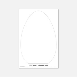 Easter Egg Balloon Outline Template -  Printable Egg Decoration, Easter Balloon Decoration, Easter Decoration Eggs, Easter Decoration Spring