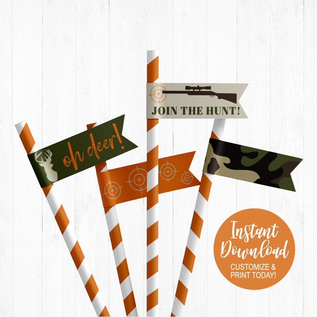 Printable Flags, Straw Flag Printable, Digital Straw Flags, Digital ...