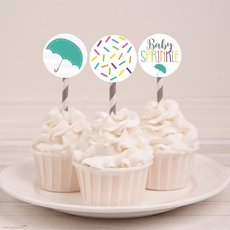 Sprinkle Baby Shower Cupcake Toppers Template Baby Shower Etsy