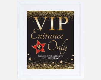 VIP Kids Party Welcome Sign Template - Birthday Welcome, Personalized Welcome Sign, Printable Welcome, Hadley Designs