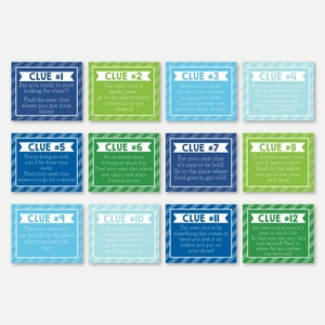 Búsqueda del tesoro en interiores imprimible, plantilla de búsqueda del tesoro para niños, idea de cosas para hacer en casa, juego de fiesta preescolar para niños pequeños, tarjetas de pistas de acertijos