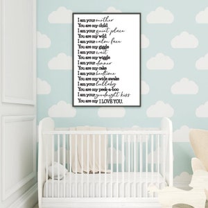 I Am Your Mother Nursery Decor Sign Template - Digital Decor, Nursery Quotes and Sayings, Modern Nursery Prints, Nursery Printable Wall Art image 3