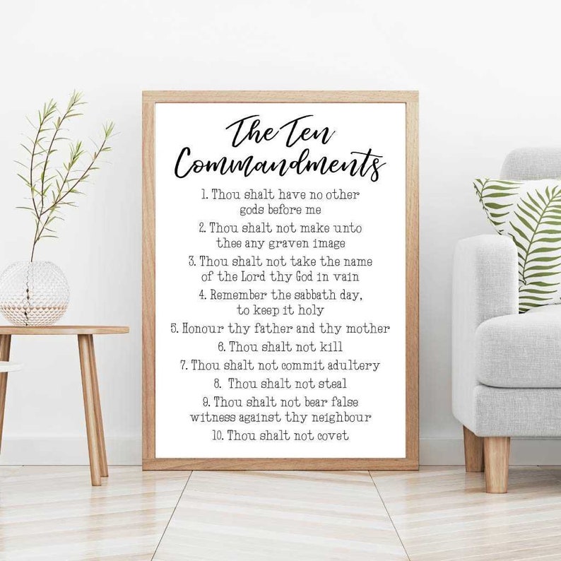 The ten commandments wall art template the ten commandments etsy