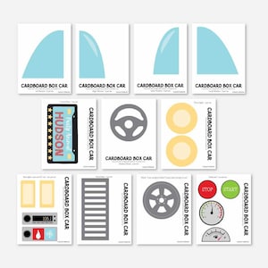 Movie Night Cardboard Box Car Template - Cardboard Box Car Personalizado, Construye tu propio coche de caja de cartón, DIY Drive in Movie Theater, Car Craft
