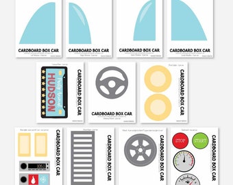 Movie Night Cardboard Box Car Template - Cardboard Box Car Personalizado, Construye tu propio coche de caja de cartón, DIY Drive in Movie Theater, Car Craft