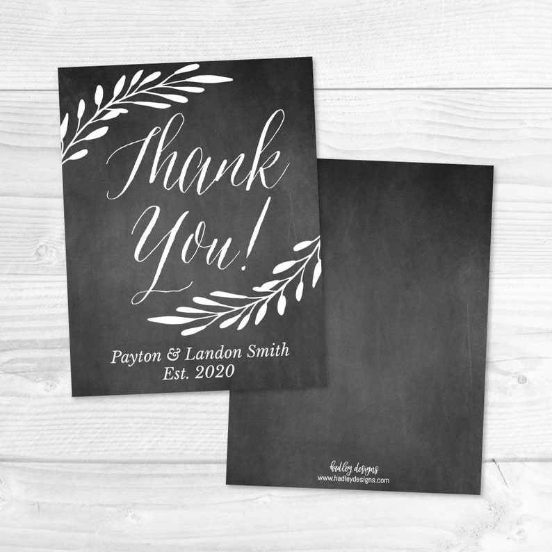 DIY Thank You Card Template Thank You Cards for Bridal Shower or Baby Wedding Thank You Cards Online Thank You Cards Wedding Online