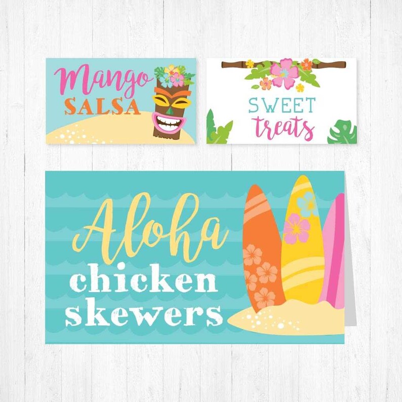 Buffet Cards Template Food Tent Card Template Luau Kids Party Food Tent Cards Luau Party Food Tent Cards Template Food Place Cards