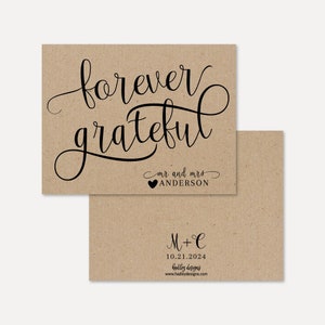 Plantilla de tarjeta de agradecimiento de boda de caligrafía Kraft - plantilla de agradecimiento a granel y editable, tarjeta de agradecimiento DIY para boda, tarjeta de agradecimiento