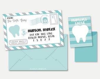 Tooth Fairy Envelope and Tooth Holder Printable, Editable First Lost Baby Tooth Keeper Template, DIY Letter Gift Keepsake, Tooth Fairy Idea