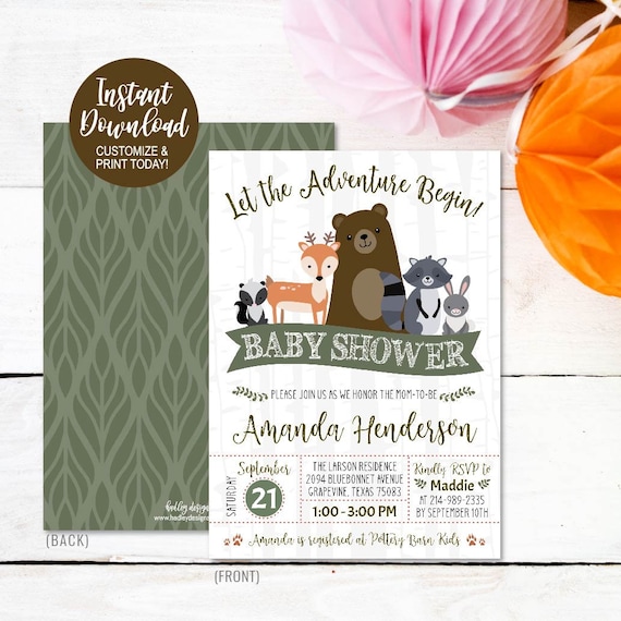 Baby Shower Invitation Girl Digital Baby Shower Invitation Etsy