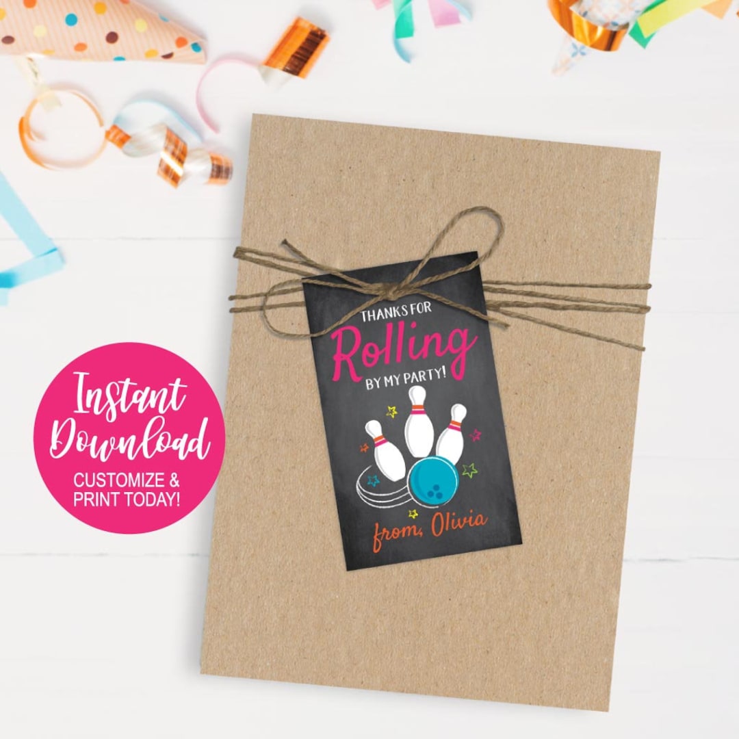 Bowling Party Favor, Bowling Party Favor Bag Printable, Bowling Party ...
