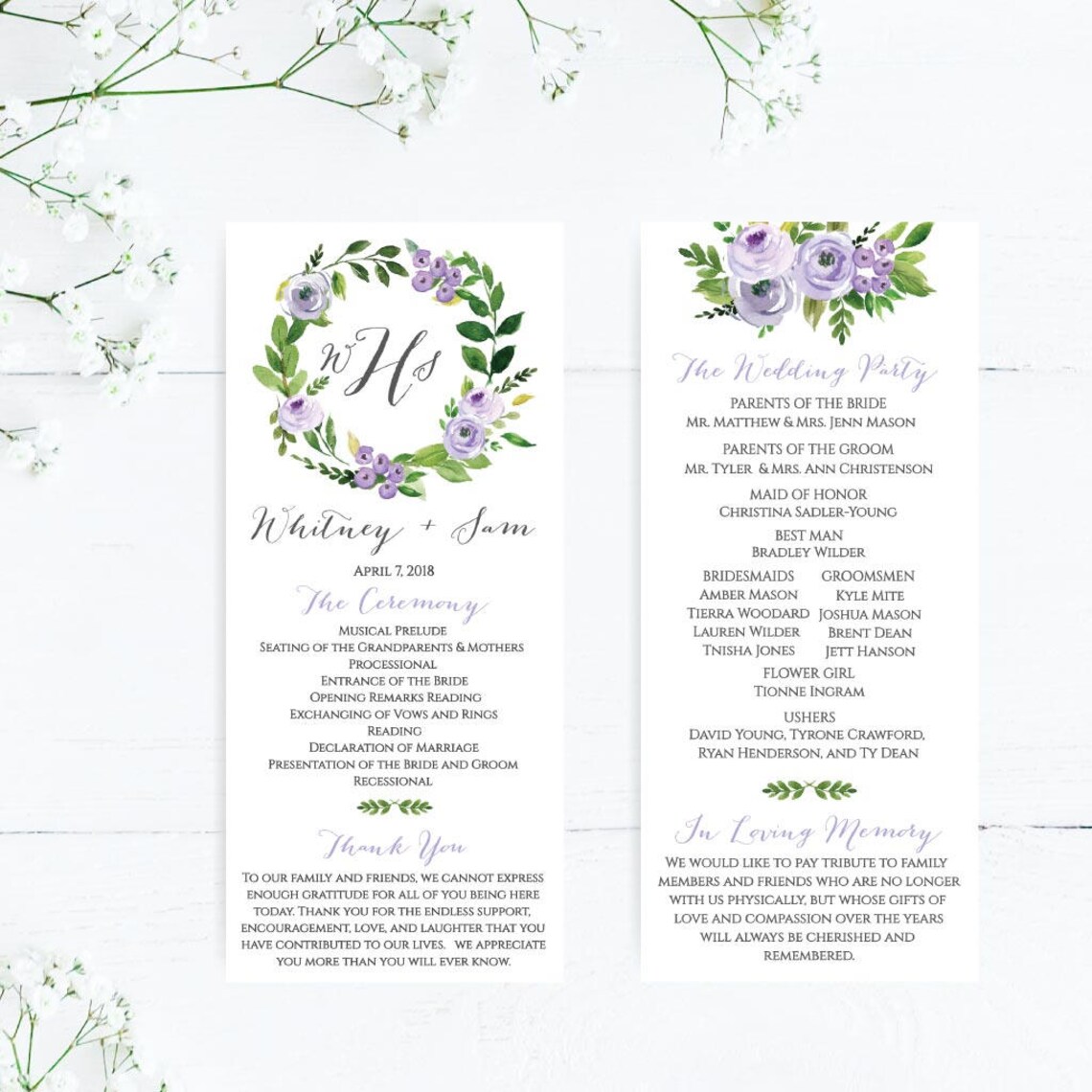 DIY Printable Wedding Programs Templates Wedding Program Etsy