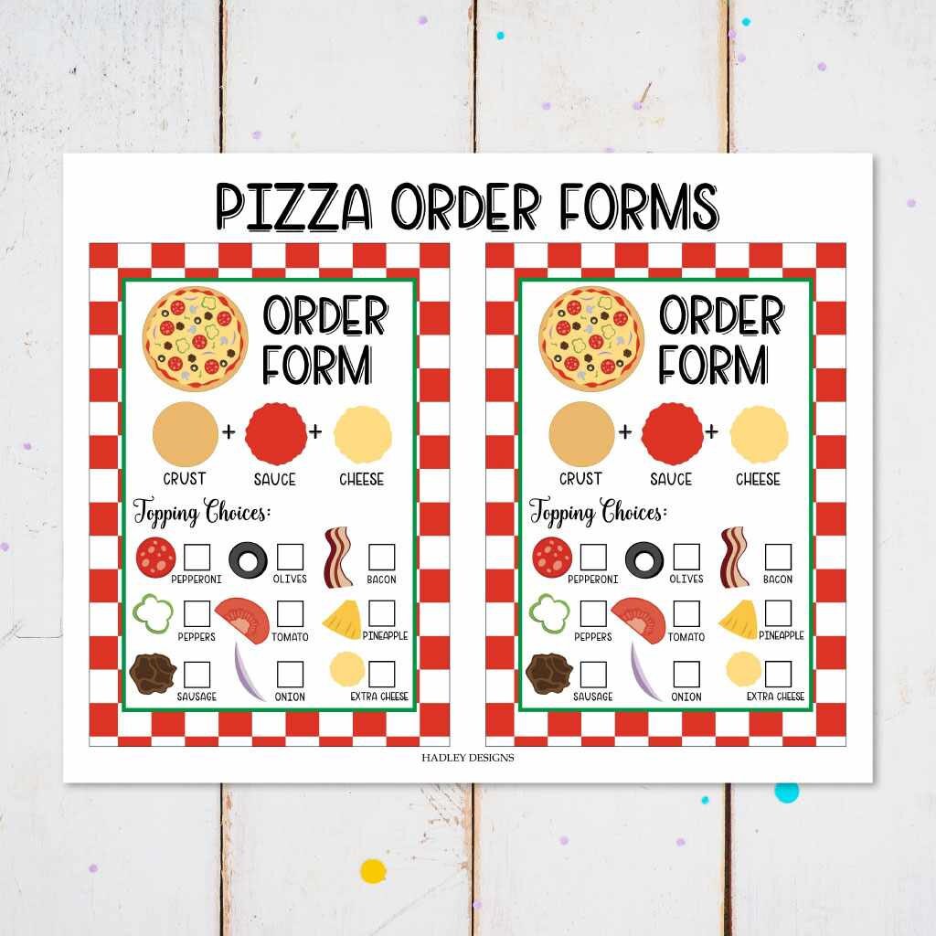 pizza party order form template - order form printable, order form