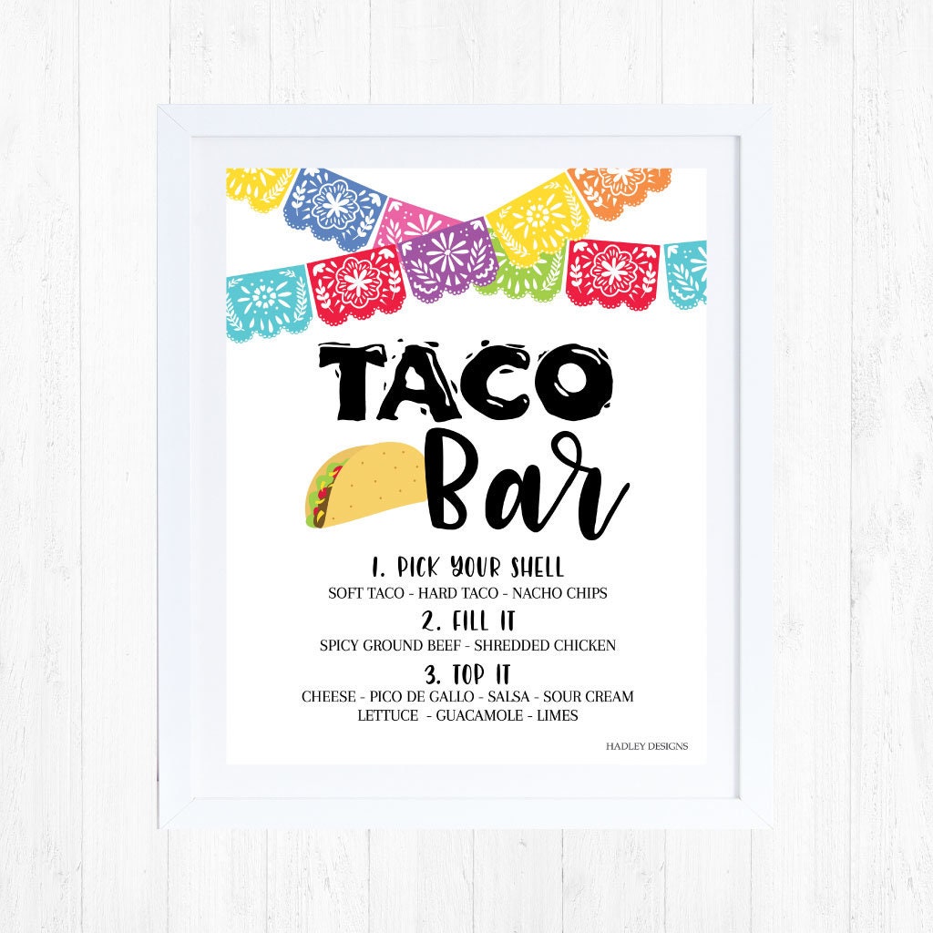 Printable Taco Bar Sign Template Editable Mexican Buffet Sign - Etsy
