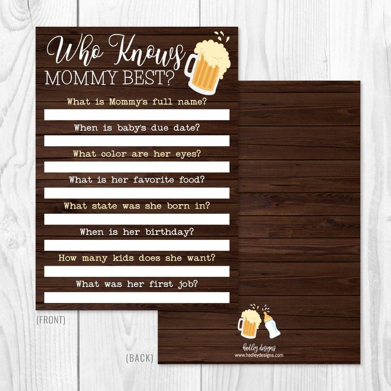 A Baby is Brewing Baby Shower Who Knows Mommy Best Game Etsy
