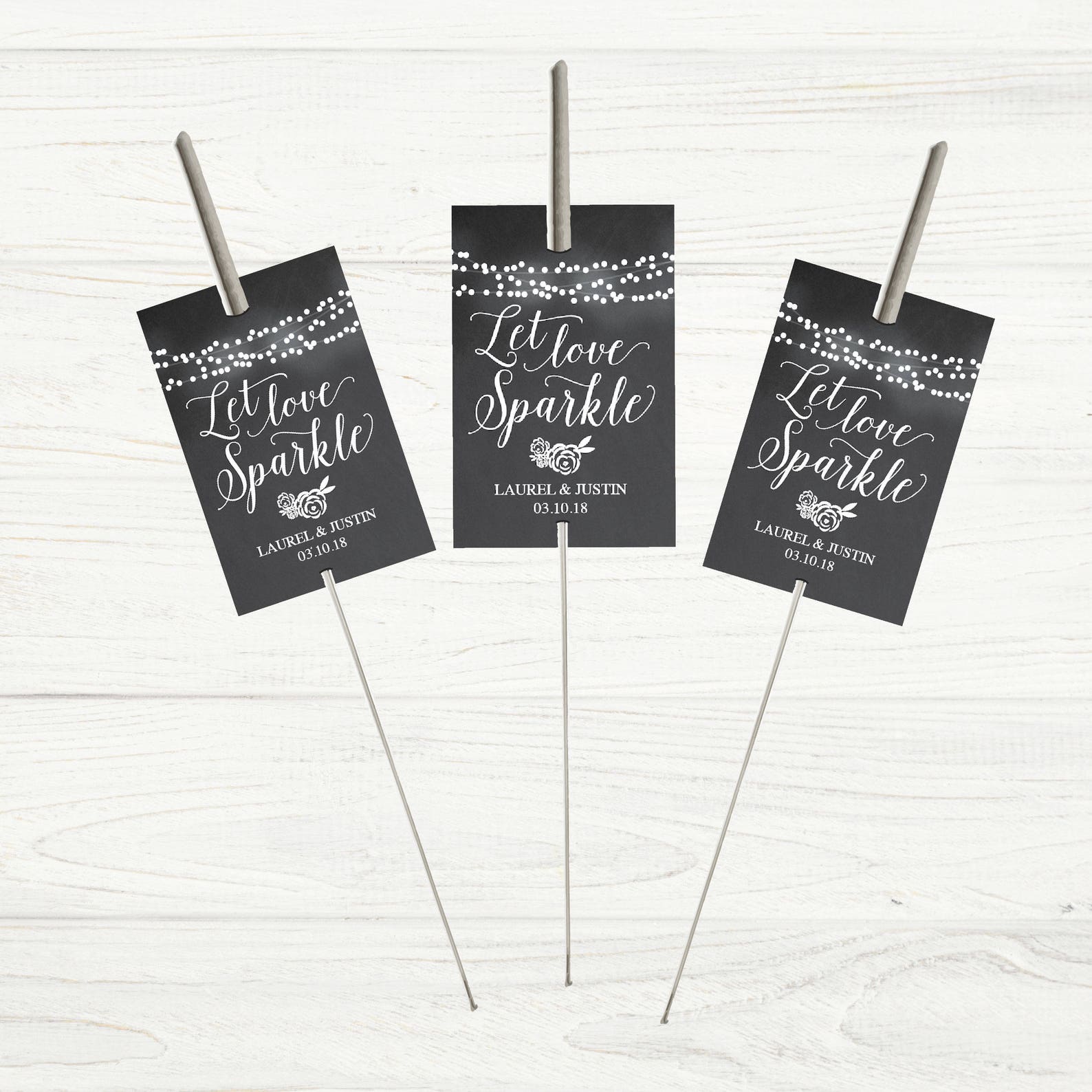 Printable Let Love Sparkle Tags for Sparklers Chalkboard | Etsy